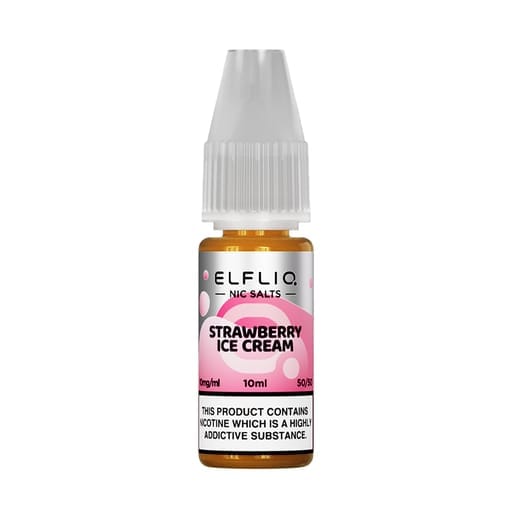 bulk wholesale ELF BAR - ELFLIQ - STRAWBERRY ICE CREAM - 10ML NIC SALT (Box of 10) - 10mg
