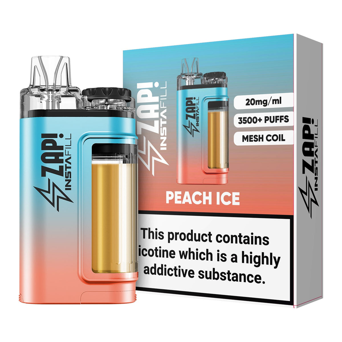 bulk wholesale Instafill 3500 Puffs Disposable Vape Refillable Pod Kit - Peach Ice