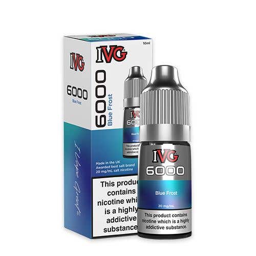 bulk wholesale IVG 6000 Nic Salt 10ml Bottle Box of 10 - Blue Frost