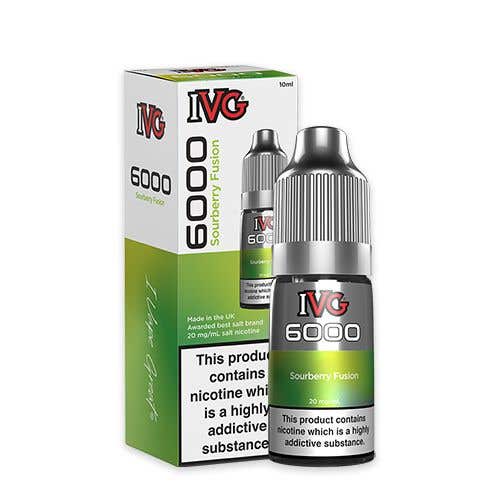 bulk wholesale IVG 6000 Nic Salt 10ml Bottle Box of 10 - Sourberry Fusion