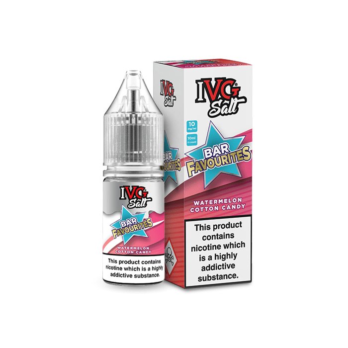 bulk wholesale IVG SALTS - BAR FAVOURITES - WATERMELON COTTON CANDY - 10ML - 10mg ( Box of 10 )