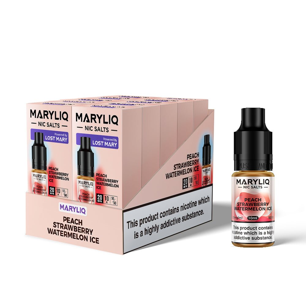 bulk wholesale Lost Mary Maryliq Nic Salts 10ml - (Box of 10) 20 MG - Peach Strawberry Watermelon Ice