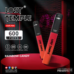 bulk wholesale Lost Temple 600 Puffs Disposable Vape Device Kit Box of 10 - Rainbow Candy