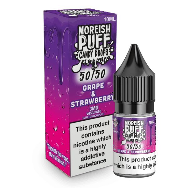 bulk wholesale Moreish Puff Grape and Strawberry Candy Drops 50/50 10ml - 3mg