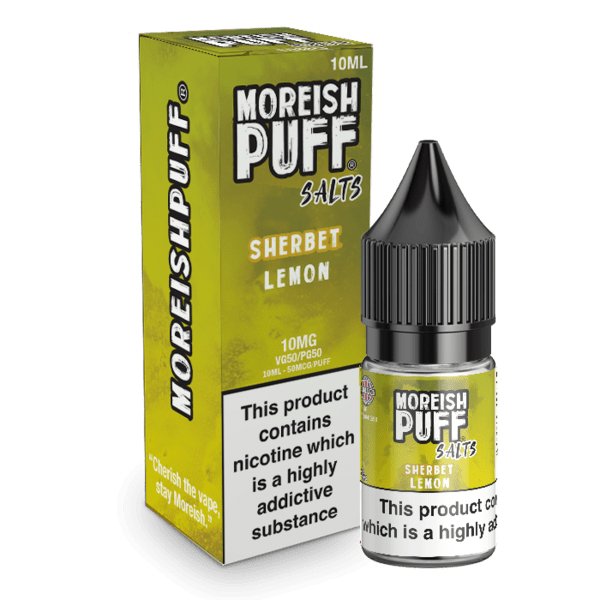 bulk wholesale Moreish Puff Lemon Sherbet Nic Salt 10ml - Box of 10 - 10mg