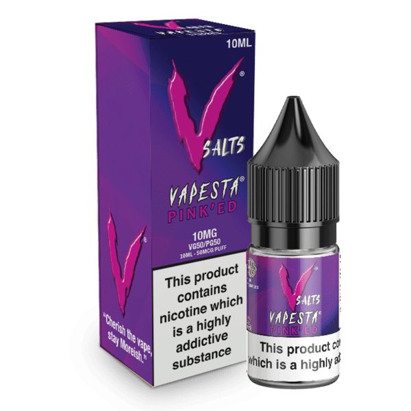 bulk wholesale Moreish Puff Pinked by Vapesta Nic Salt 10ml - Box of 10 - 10mg