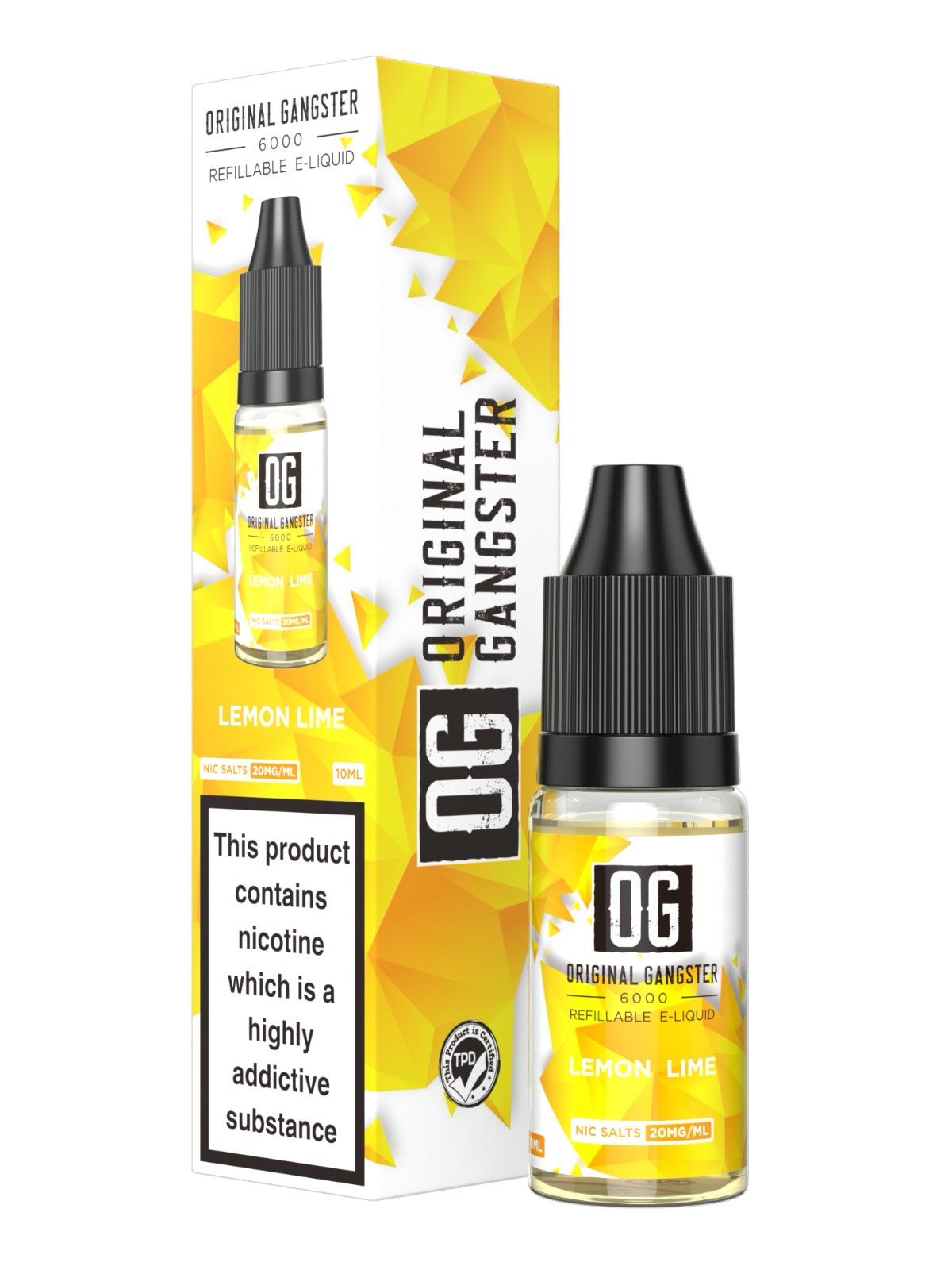 bulk wholesale OG Original Gangster 6000 Salt 10ml ( Box of 10 ) - Lemon Lime