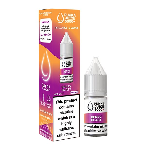 bulk wholesale Pukka Juice 5000+ Nic Salts 10ml - Box of 10 - Berry Blast