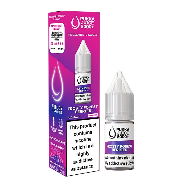 bulk wholesale Pukka Juice 5000+ Nic Salts 10ml - Box of 10 - Frosty Forest Berries