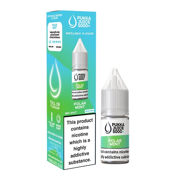 bulk wholesale Pukka Juice 5000+ Nic Salts 10ml - Box of 10 - Polar Mint