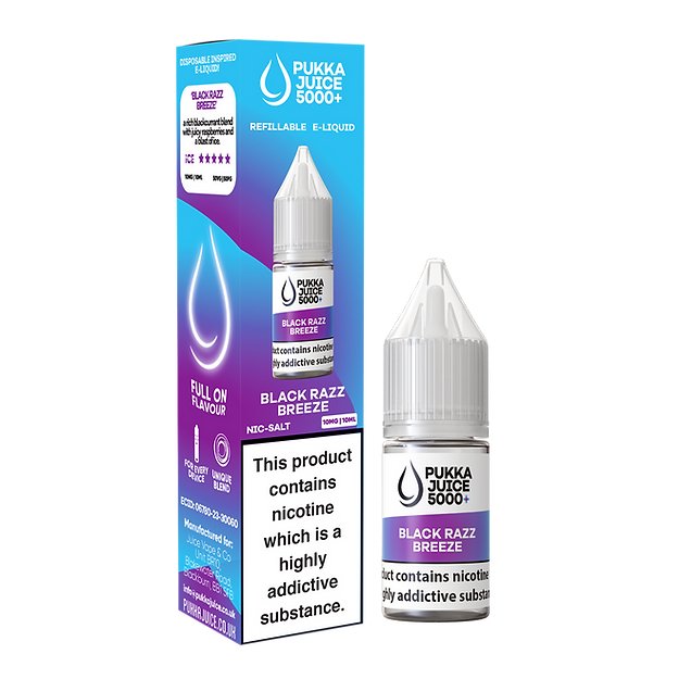 bulk wholesale Pukka Juice 5000+ Nic Salts 10ml - Box of 10 - Black Razz Breeze