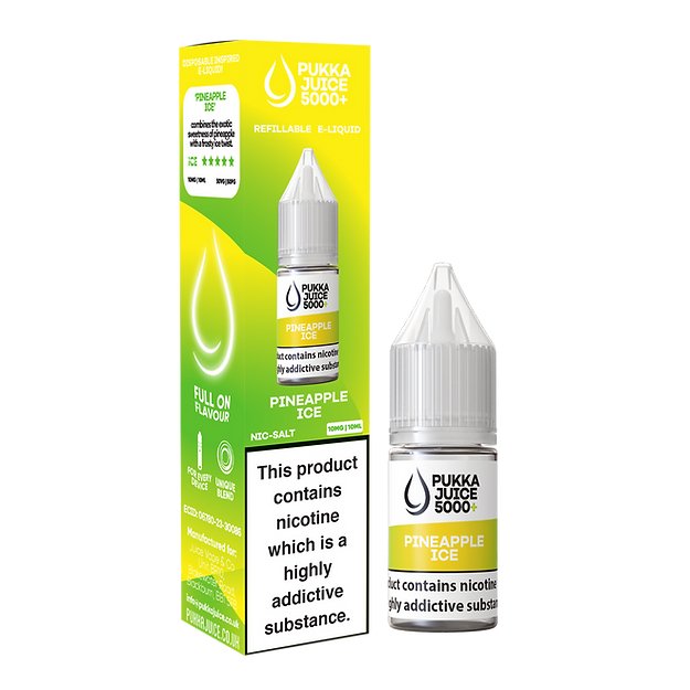 bulk wholesale Pukka Juice 5000+ Nic Salts 10ml - Box of 10 - Pineapple Ice