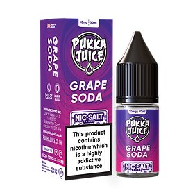 bulk wholesale PUKKA JUICE - GRAPE SODA - 10ML NIC SALT - BOX OF 10 - 10mg