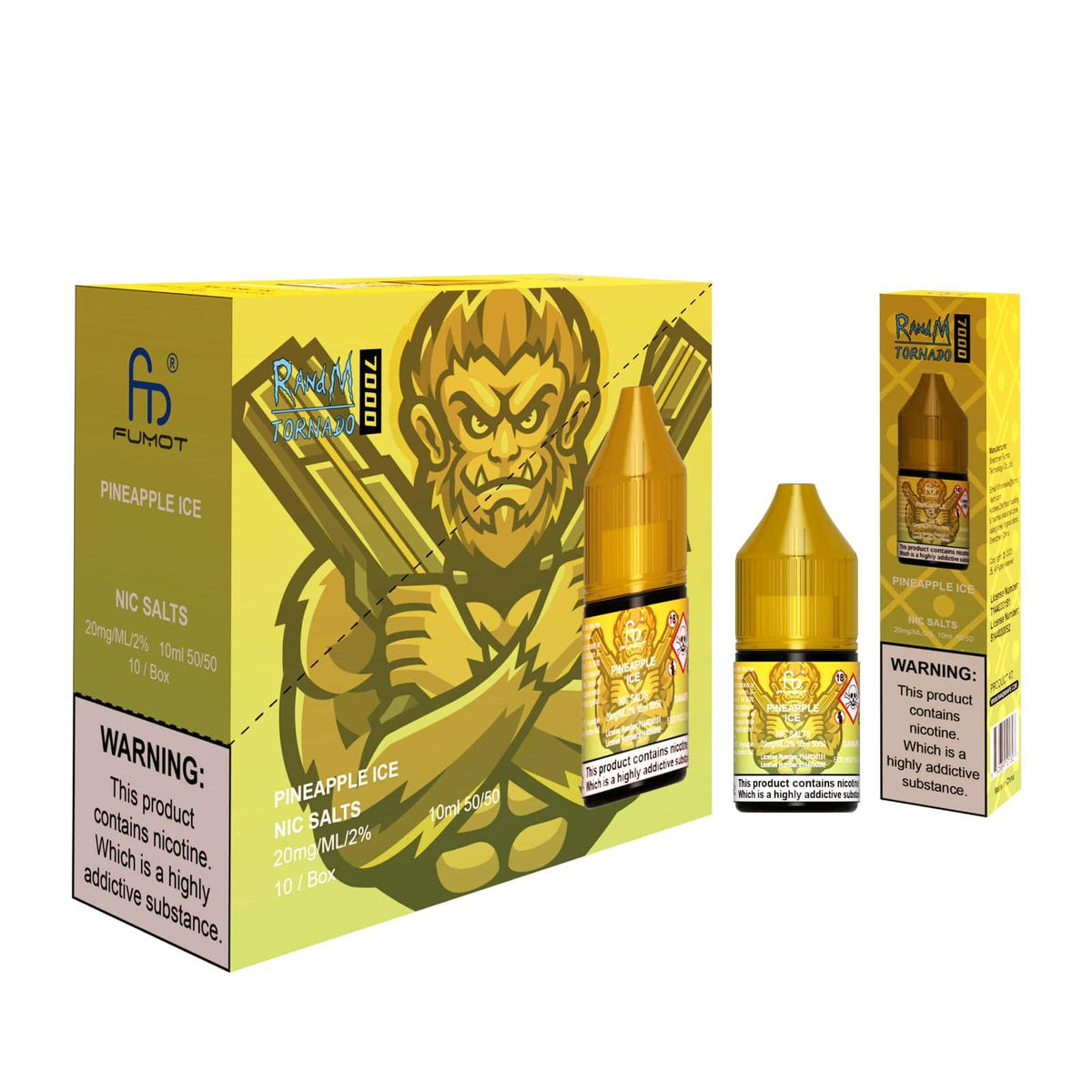 bulk wholesale R and M 7000 Nic Salts 10ml E - liquids - Box of 10 - Pineapple Ice