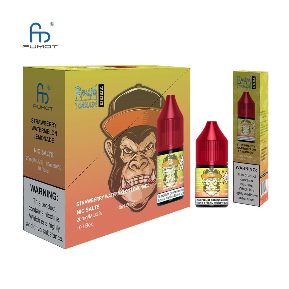 bulk wholesale R and M 7000 Nic Salts 10ml E - liquids - Box of 10 - Strawberry Watermelon Lemonade