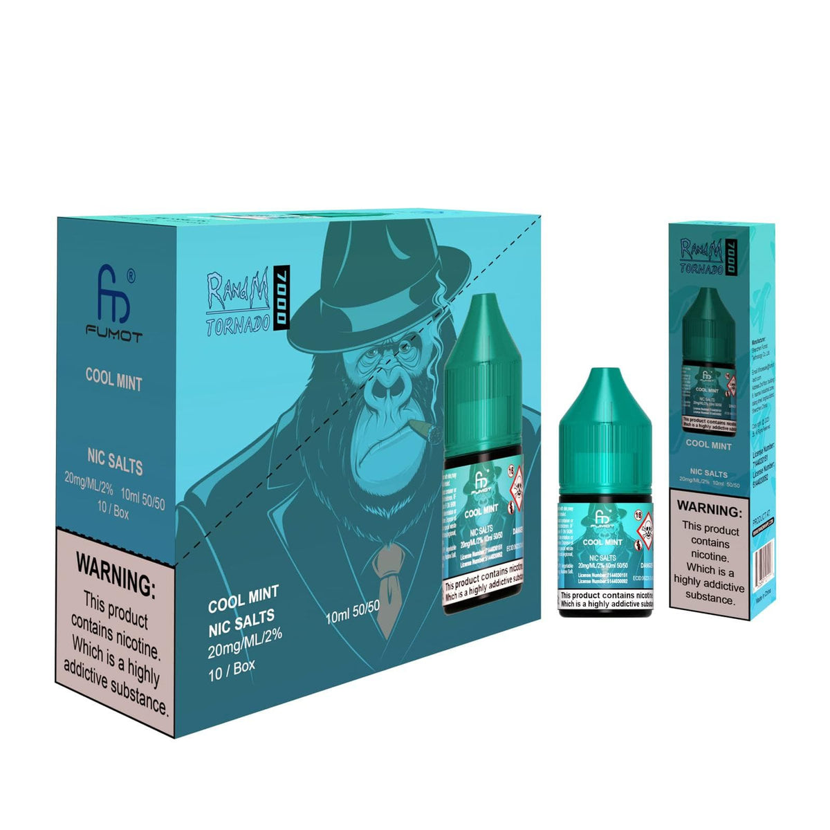 bulk wholesale R and M 7000 Nic Salts 10ml E - liquids - Box of 10 - Cool Mint