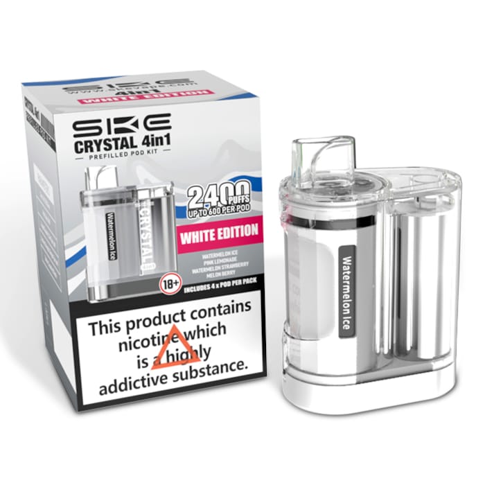bulk wholesale Ske Crystal 2400 Puffs 4 in 1 Disposable Vape Device - White Edition (BOX OF 5)