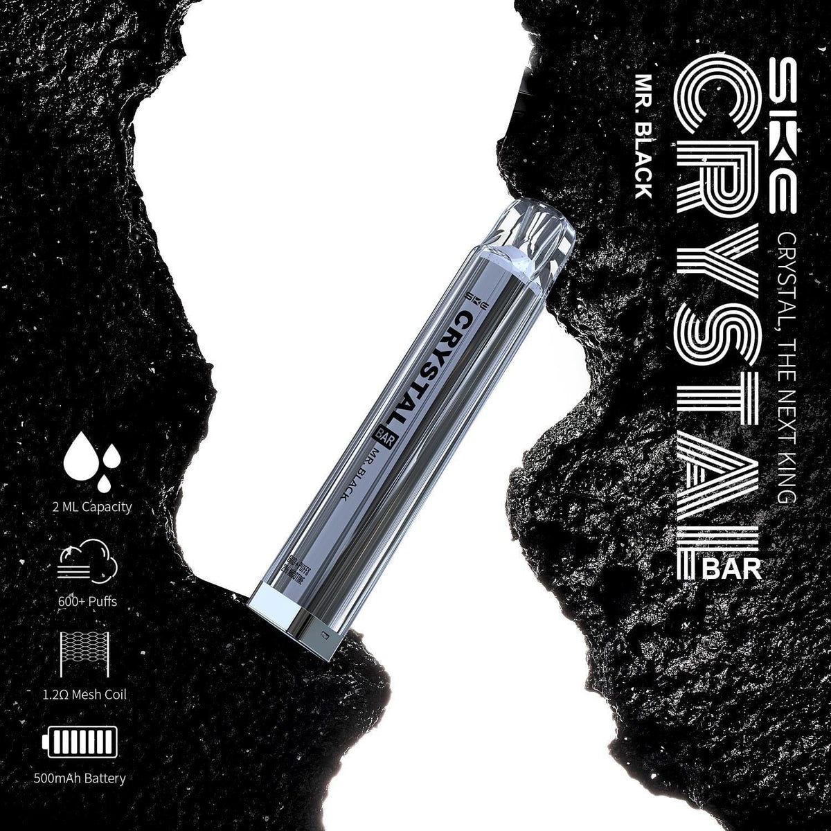 bulk wholesale Ske Crystal Original 600 Disposable Vape Pod Device - Strawberry Ice Cream (Box Of 10)