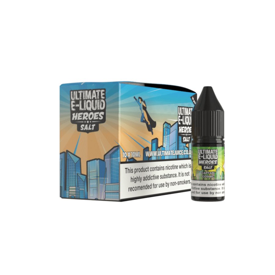 bulk wholesale Ultimate Heroes Captain Cosmic E - liquid - 10ml Nic Salt - Box of 10 - 10mg