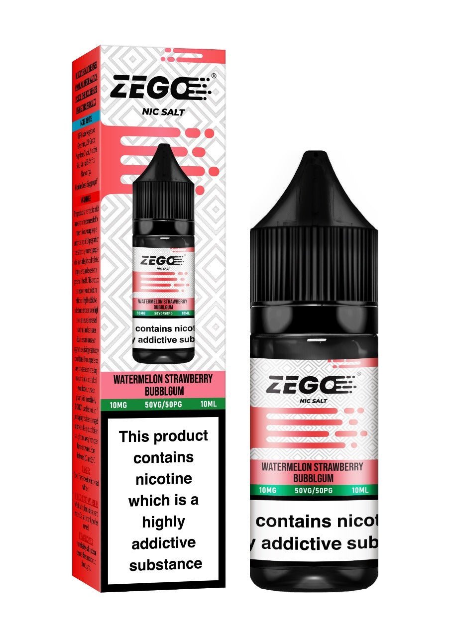 bulk wholesale Zego Nic Salt 10ml E - Liquid - Box of 10 - Watermelon Strawberry Bublegum