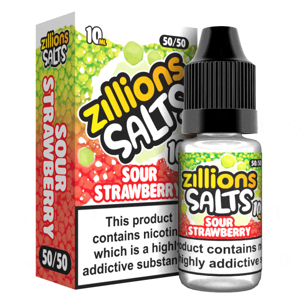 bulk wholesale Zillion - Sour Strawberry - 10ml Nic Salt (Pack of 5) - 10mg