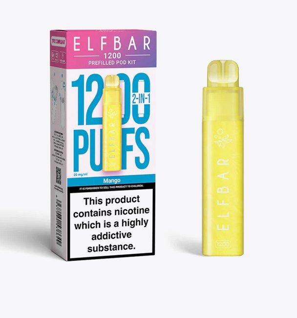 2 in 1 Elfbar 1200 Puffs Prefilled Pod Kit - Mcr Vape Distro