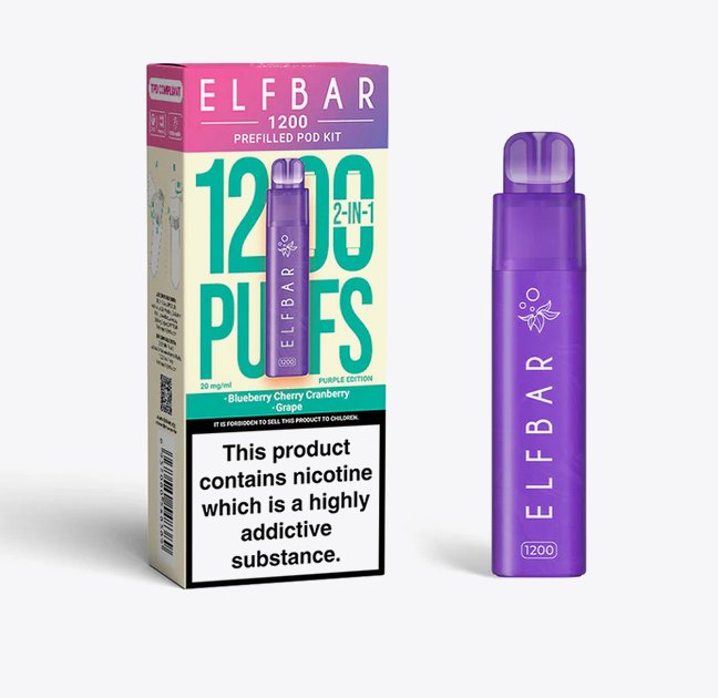 2 in 1 Elfbar 1200 Puffs Prefilled Pod Kit - Mcr Vape Distro