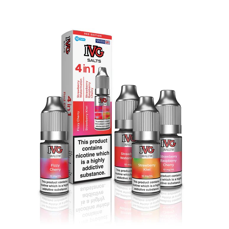 4 in 1 IVG Nic Salt 10ml E-liquids 4 Flavours ( Pack of 4 ) - Mcr Vape Distro