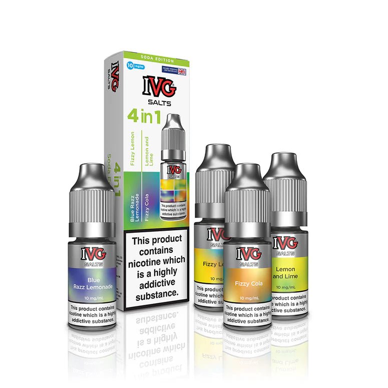 4 in 1 IVG Nic Salt 10ml E-liquids 4 Flavours ( Pack of 4 ) - Mcr Vape Distro