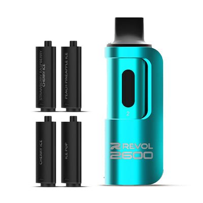 4 in 1 Revol 2600 Puffs Disposable Vape Pod Kit Box of 5 - Mcr Vape Distro