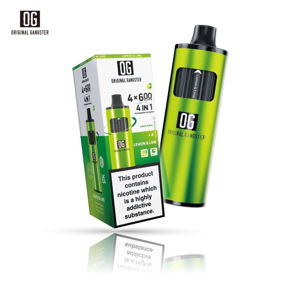 OG Original Gangster 2400 Puffs Disposable Vape 4 in 1 Device (Box of 5)