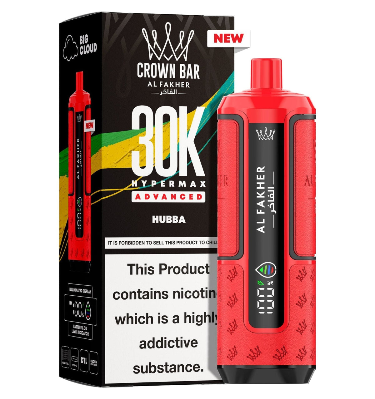 Al Fakher 30K Crown Bar Hypermax Vape Kit Pack 5 - Wholesale Price !