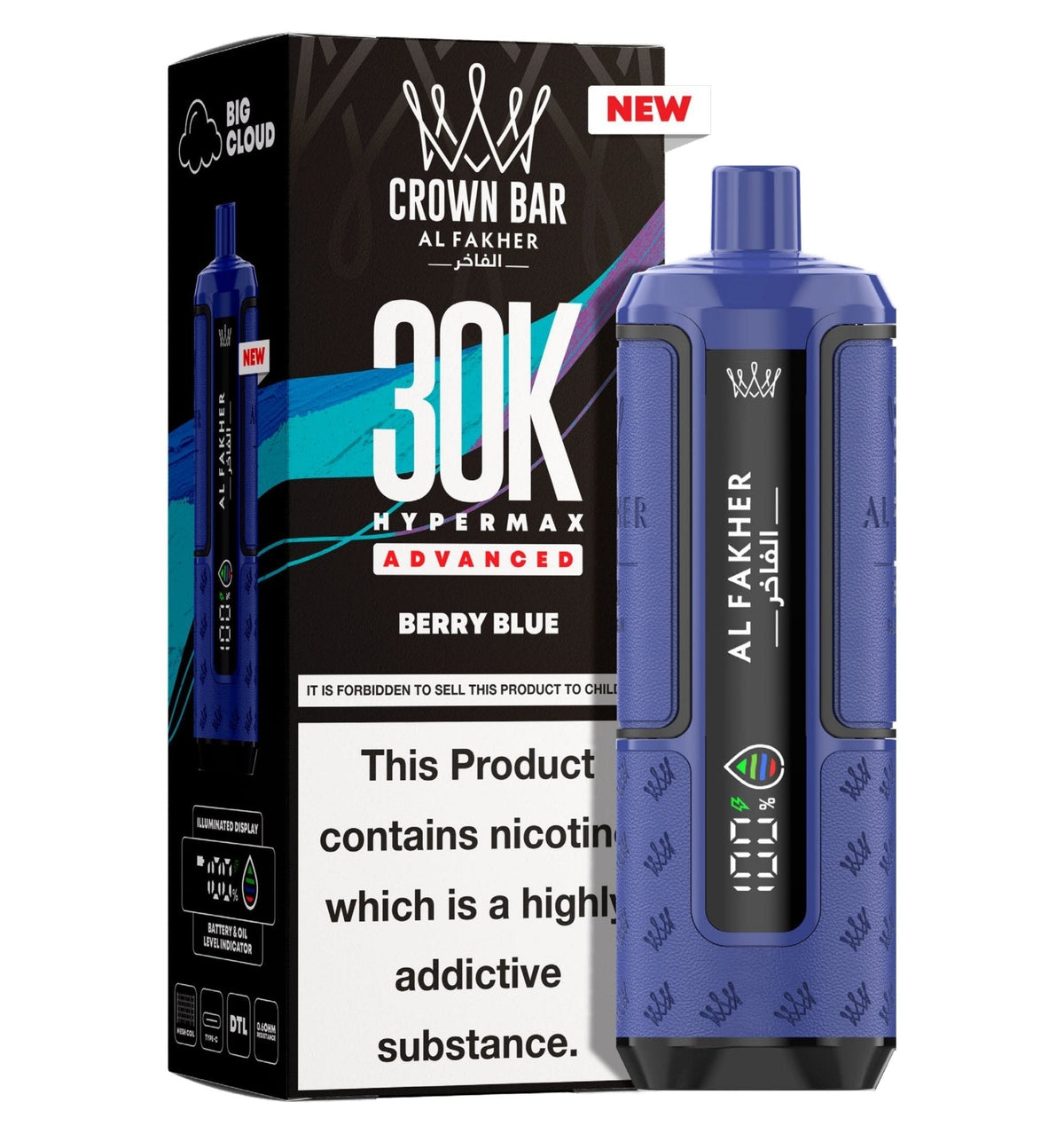 Al Fakher 30K Crown Bar Hypermax Vape Kit Pack 5 - Wholesale Price !