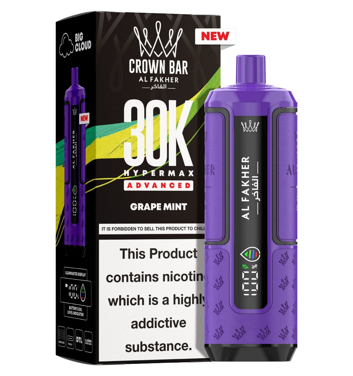 Al Fakher 30K Crown Bar Hypermax Vape Kit Pack 5 - Wholesale Price !