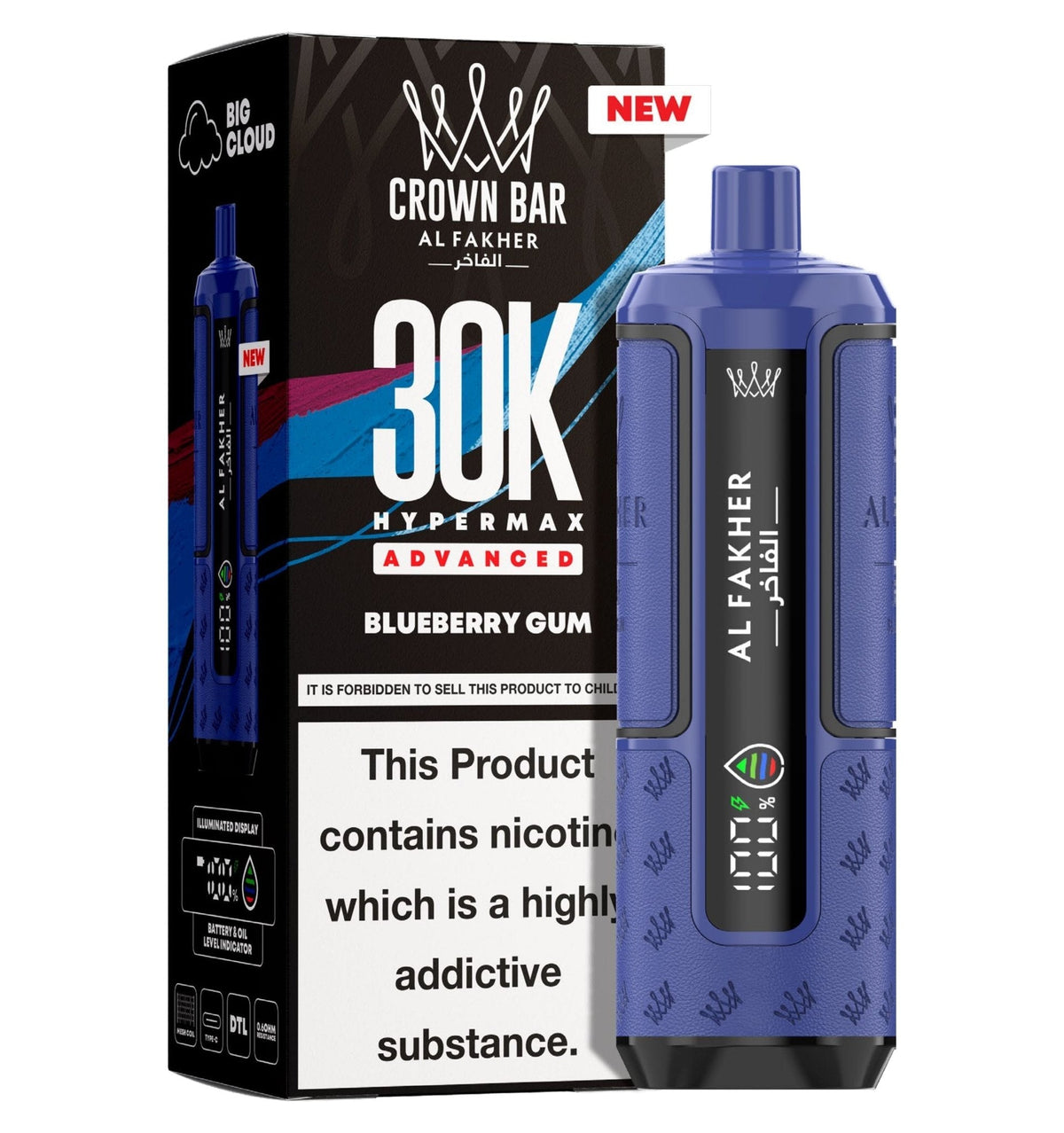 Al Fakher 30K Crown Bar Hypermax Vape Kit Pack 5 - Wholesale Price !