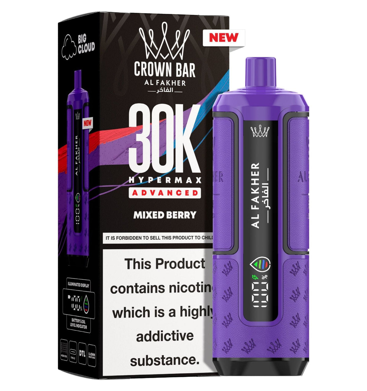 Al Fakher 30K Crown Bar Hypermax Vape Kit Pack 5 - Wholesale Price !