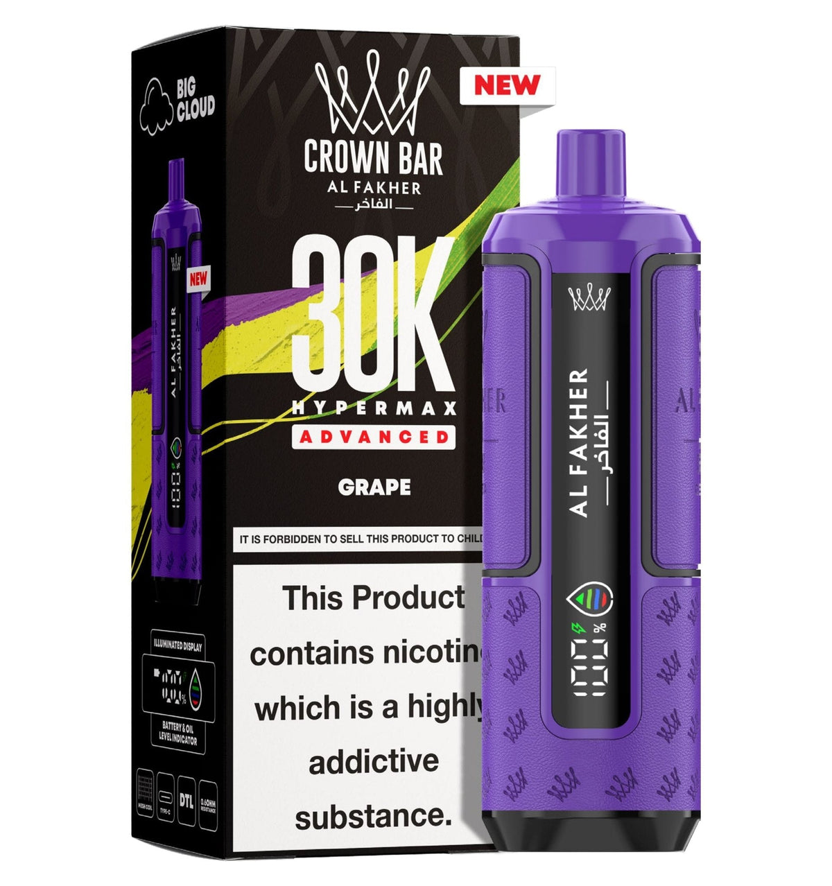 Al Fakher 30K Crown Bar Hypermax Vape Kit Pack 5 - Wholesale Price !