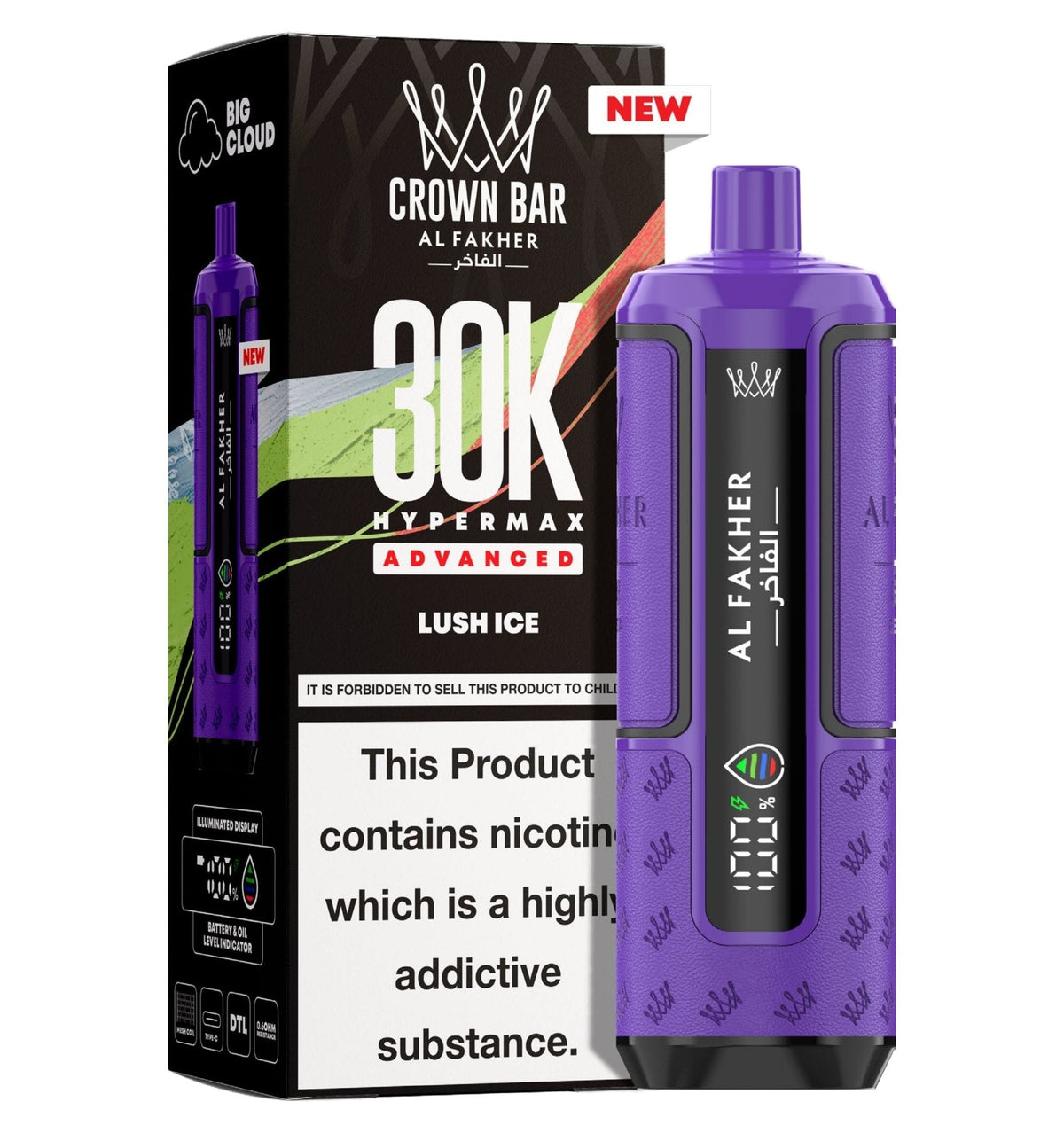 Al Fakher 30K Crown Bar Hypermax Vape Kit Pack 5 - Wholesale Price !