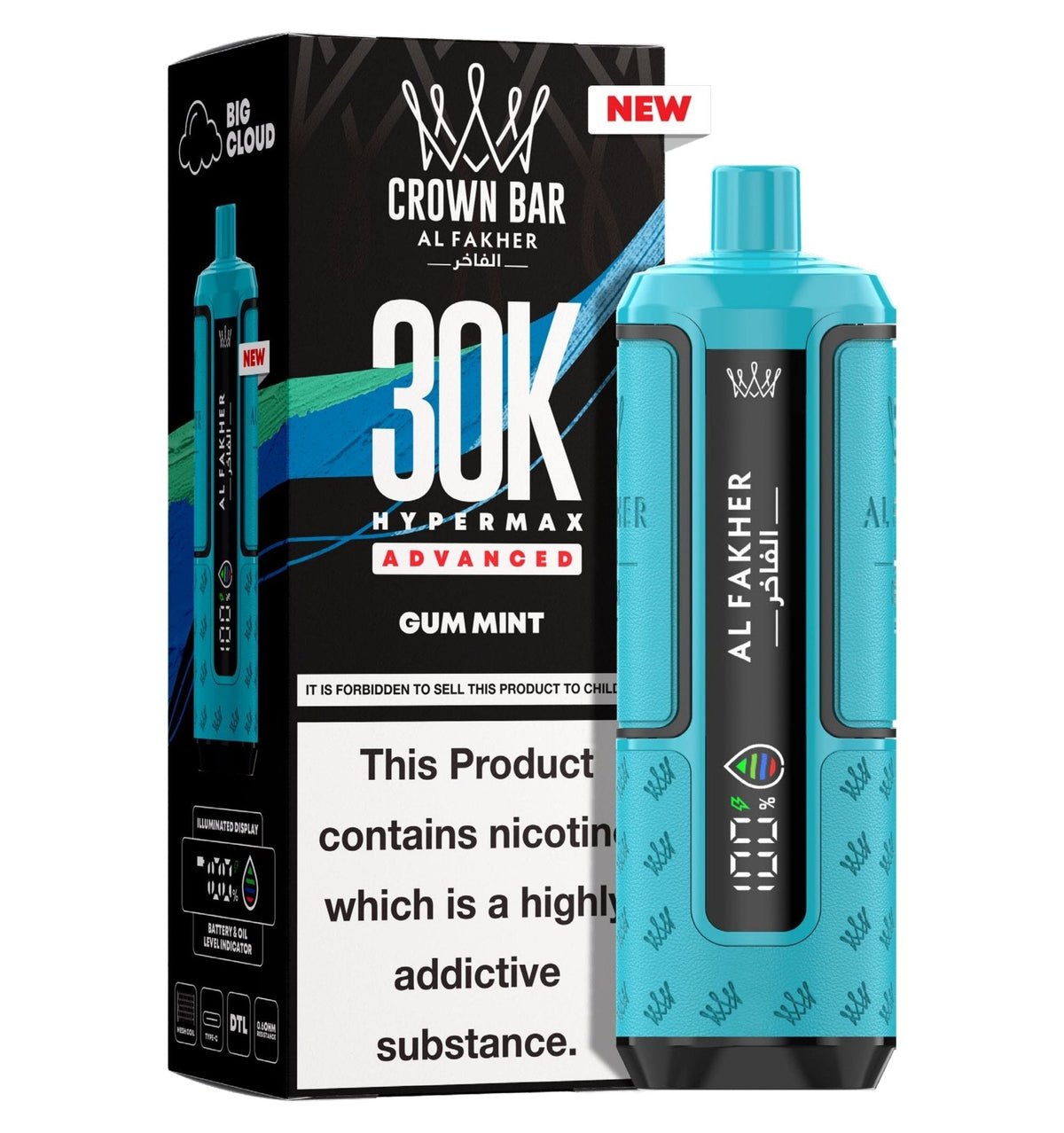 Al Fakher 30K Crown Bar Hypermax Vape Kit Pack 5 - Wholesale Price !
