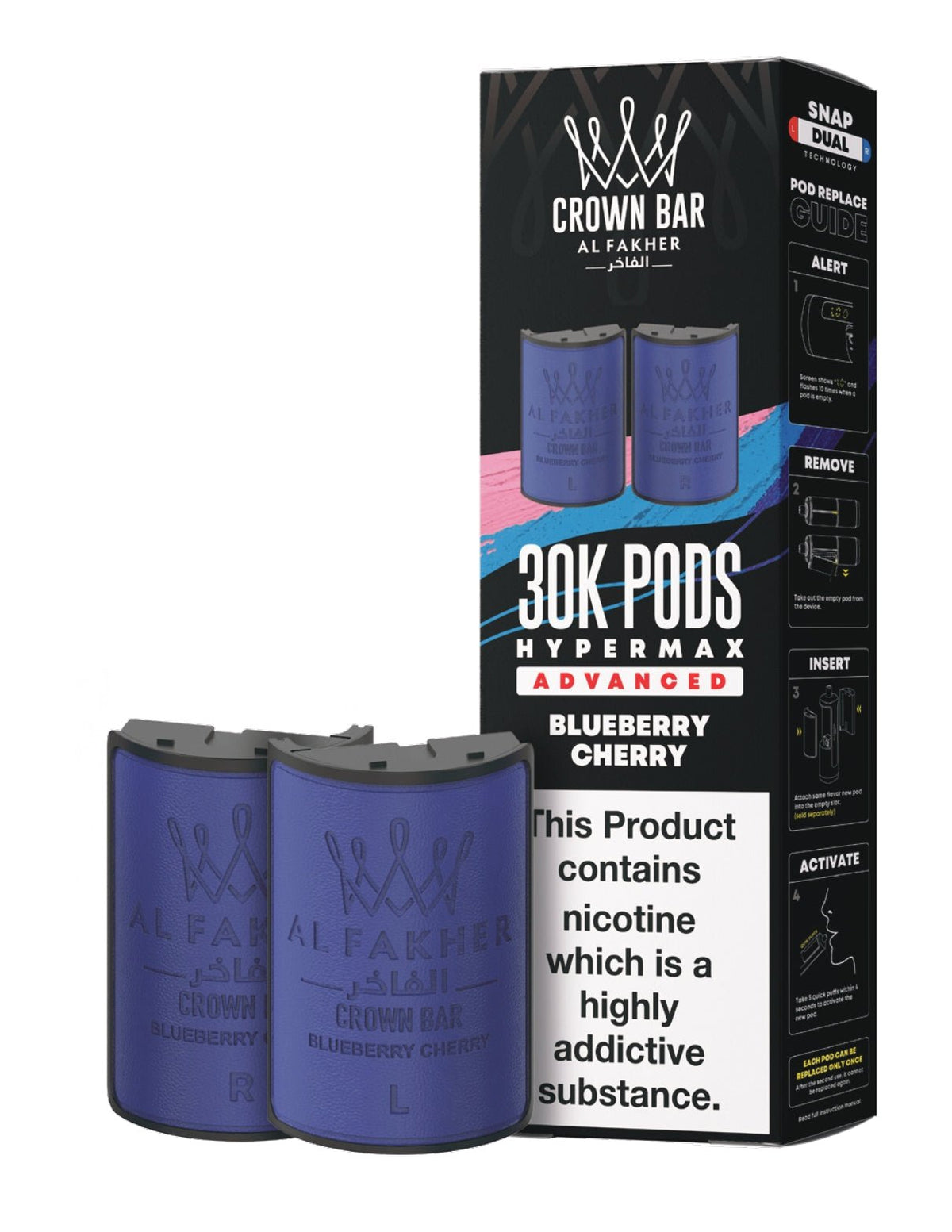 bulk wholesale Al Fakher 30k Hypermax Refill Pods Pack of 5 - Blueberry Cherry