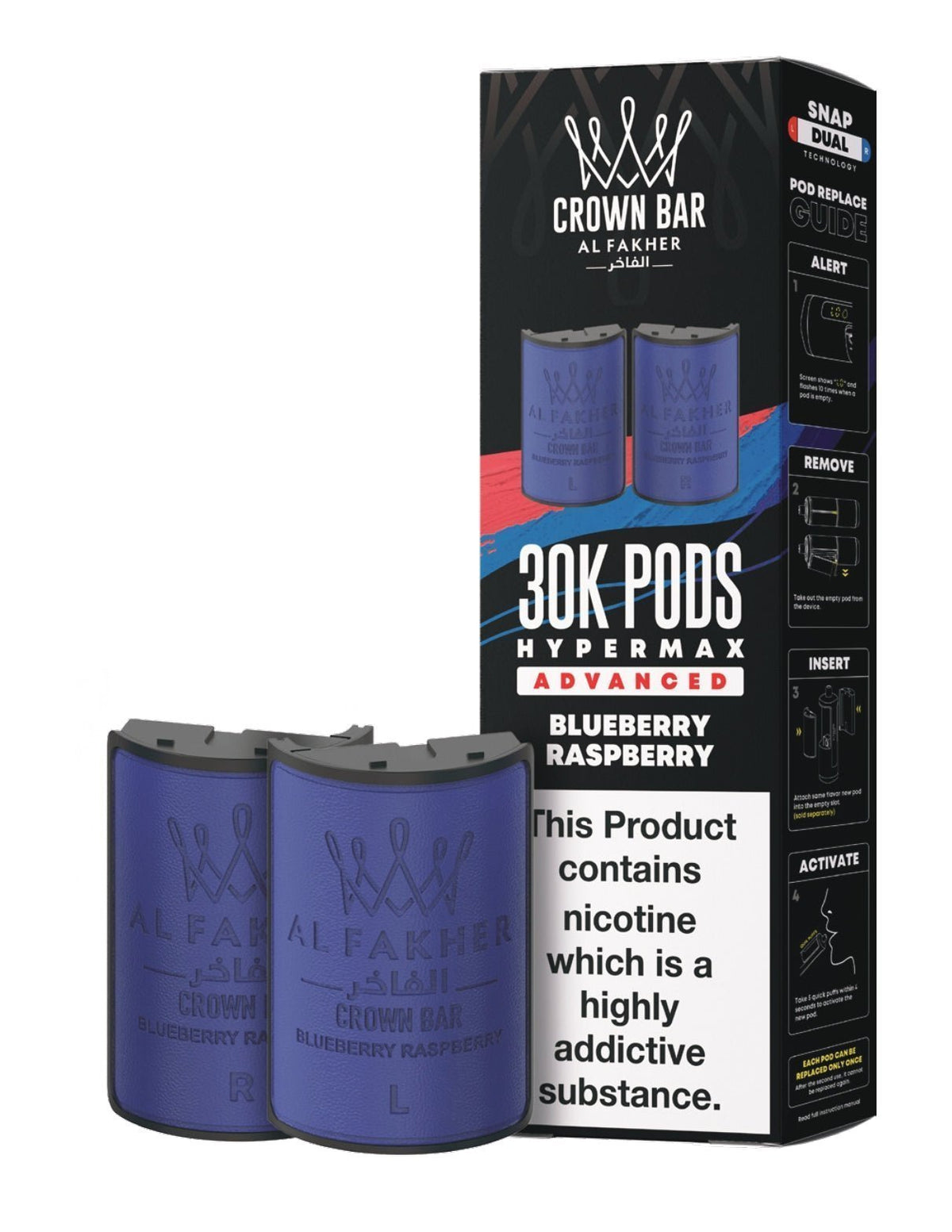 bulk wholesale Al Fakher 30k Hypermax Refill Pods Pack of 5 - Blueberry Raspberry