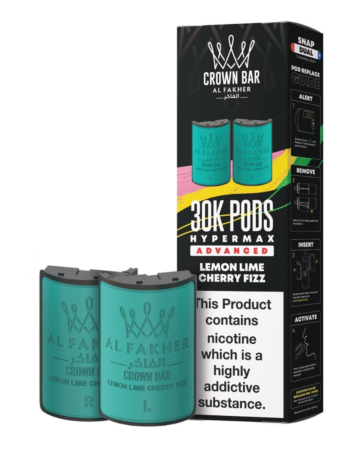 bulk wholesale Al Fakher 30k Hypermax Refill Pods Pack of 5 - Lemon Lime Cherry Fizz