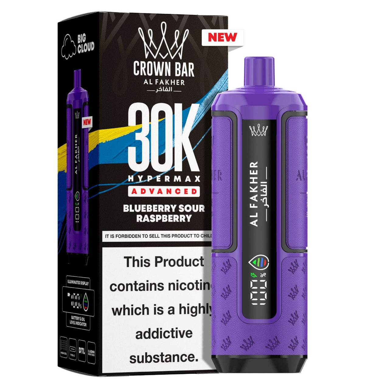 bulk wholesale Al Fakher 30k Hypermax Vape Kit Pack of 5 - Blue Sour Raspberry