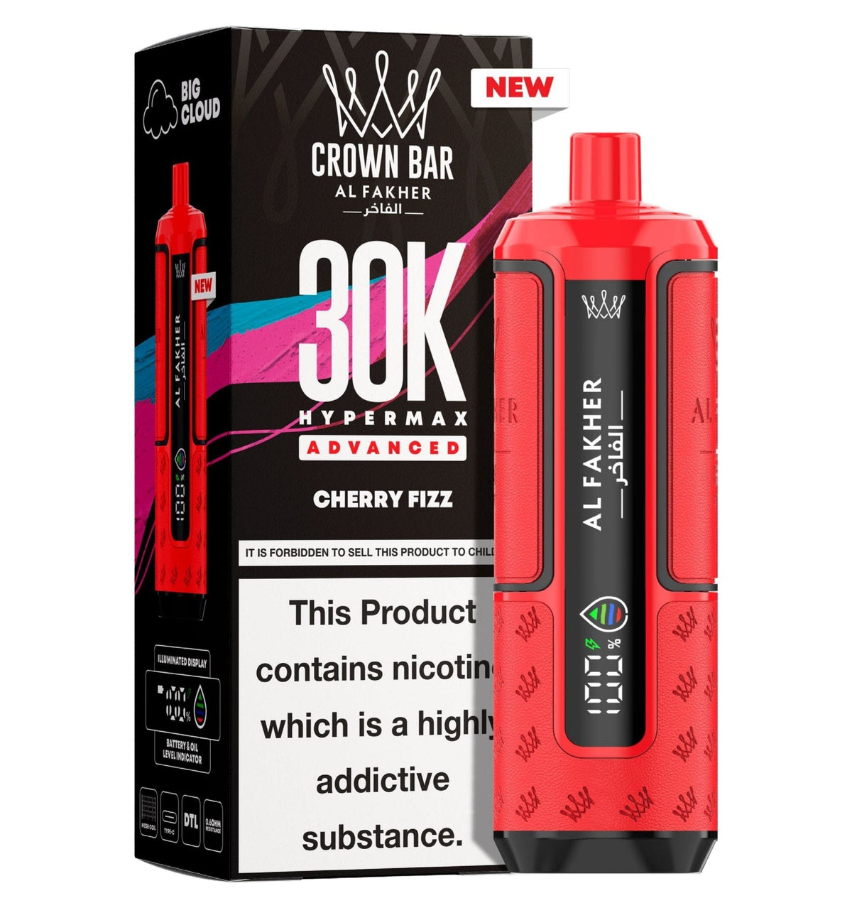 bulk wholesale Al Fakher 30k Hypermax Vape Kit Pack of 5 - Cherry Fizz