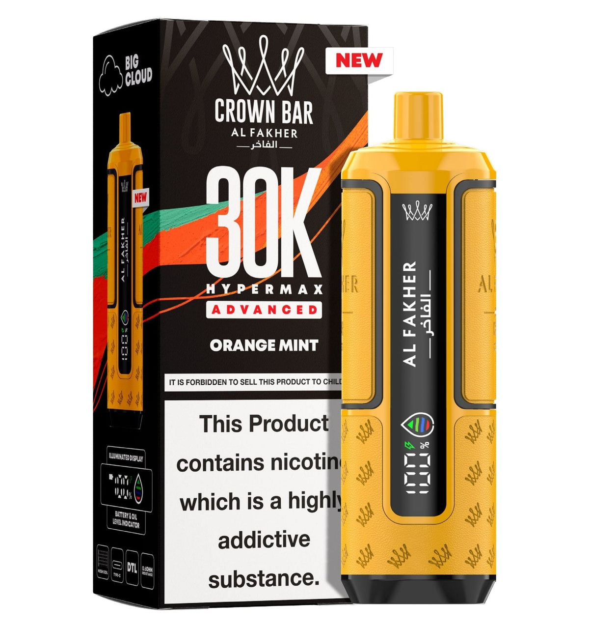 bulk wholesale Al Fakher 30k Hypermax Vape Kit Pack of 5 - Orange Mint