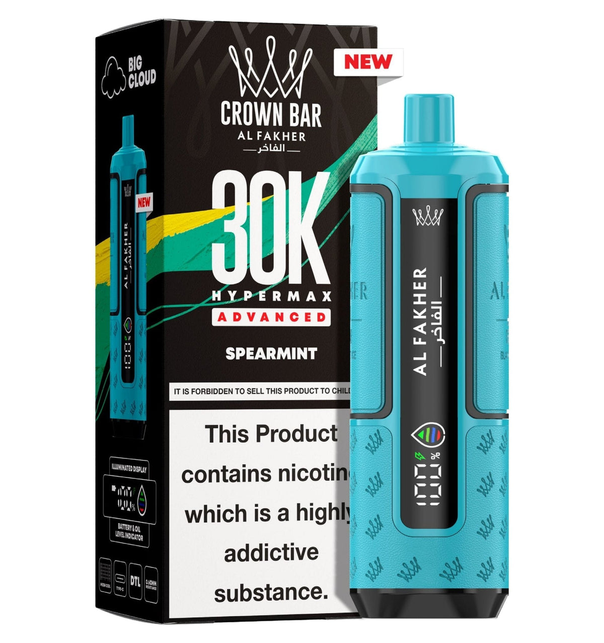 bulk wholesale Al Fakher 30k Hypermax Vape Kit Pack of 5 - Spearmint