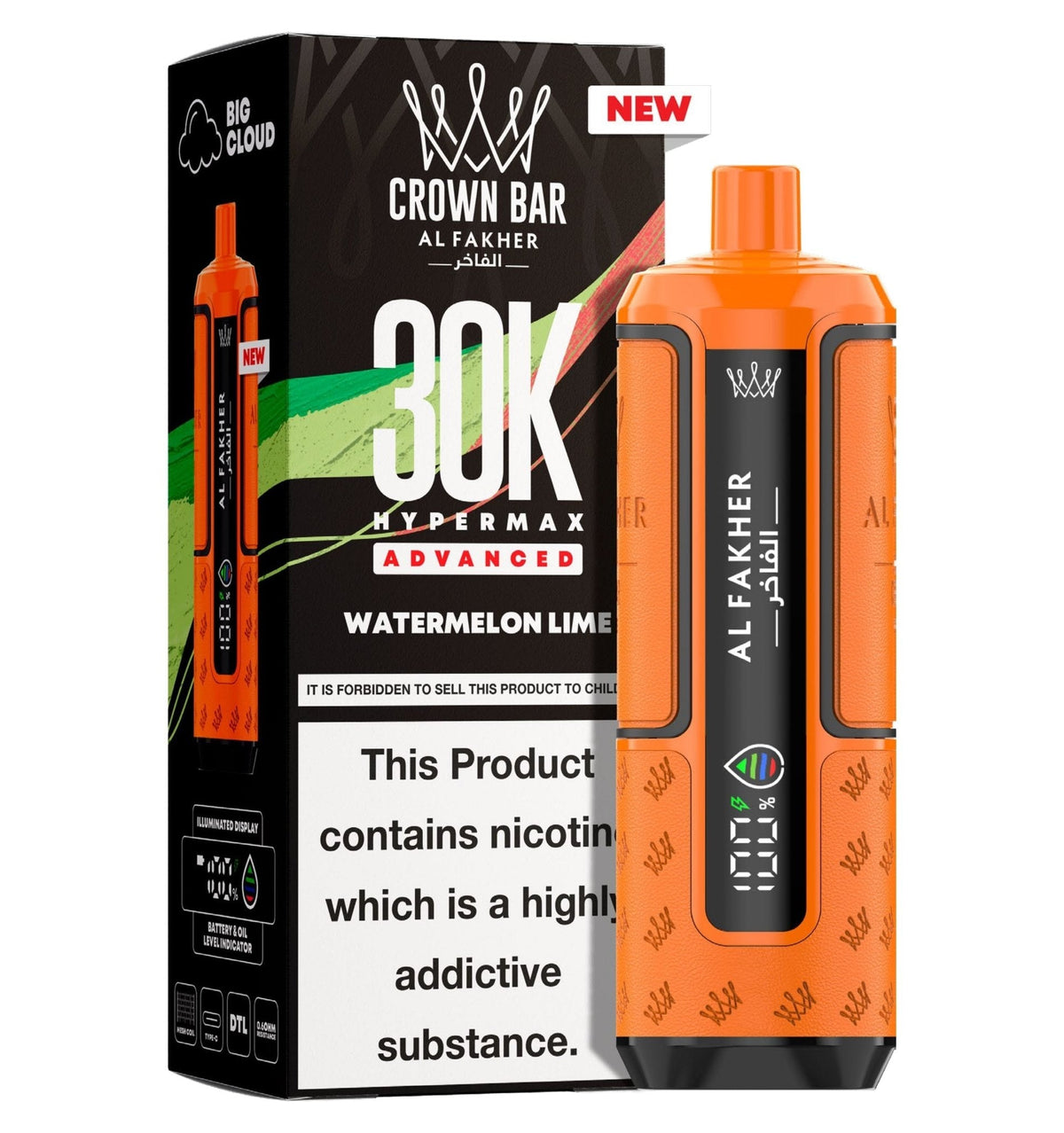 bulk wholesale Al Fakher 30k Hypermax Vape Kit Pack of 5 - Watermelon Lime