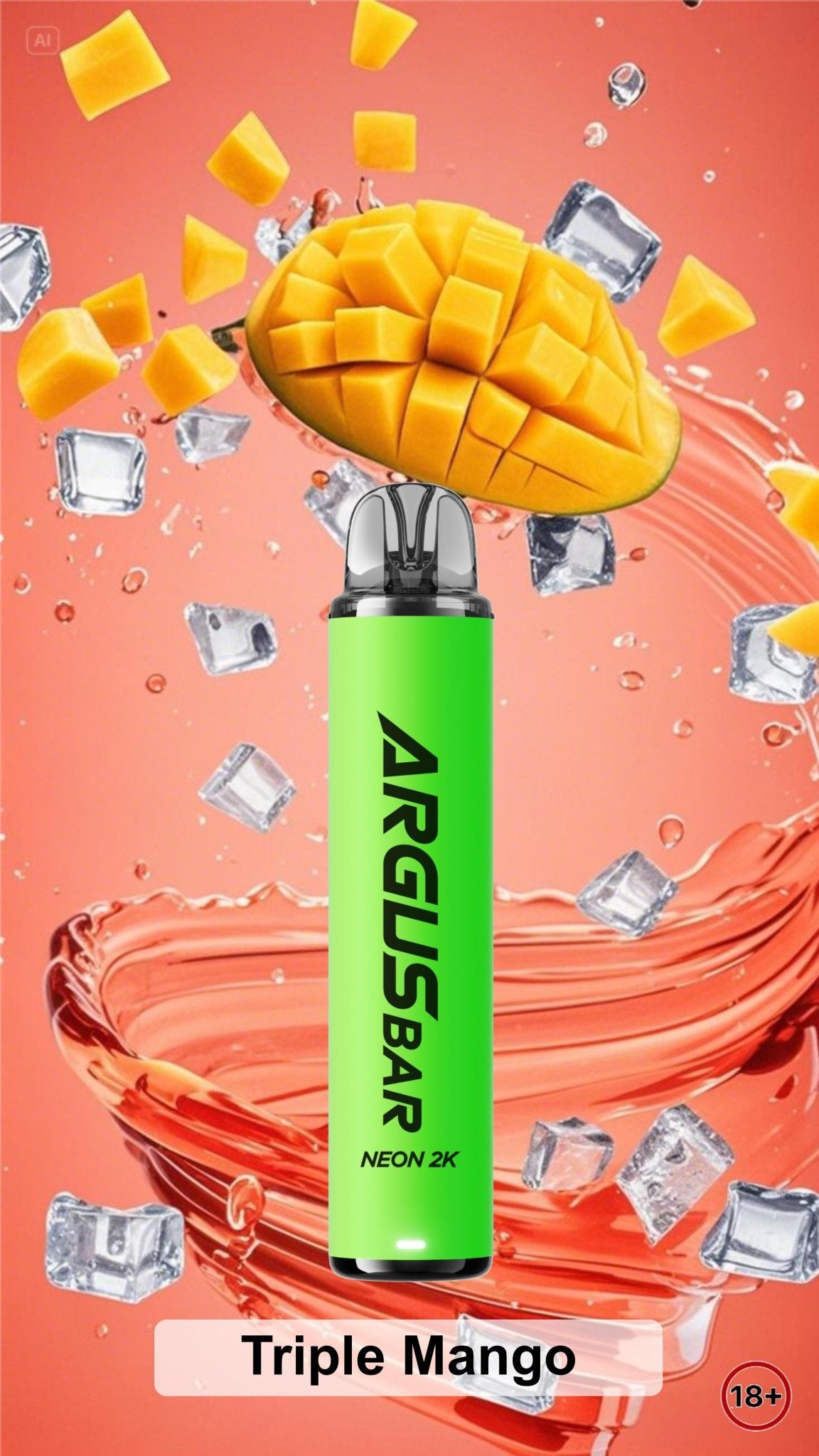 bulk wholesale Argus Bar Neon 2000 Prefilled Pod Kit Box of 10 - Triple Mango