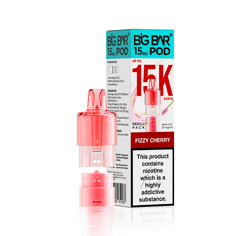 bulk wholesale Big Bar 15000 Pro Prefilled Refill Pods Pack of 5 - Fizzy Cherry