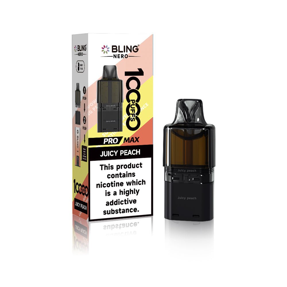 bulk wholesale Crystal Bling Nero 10k Prefilled Pods Box of 5 - Juicy Peach